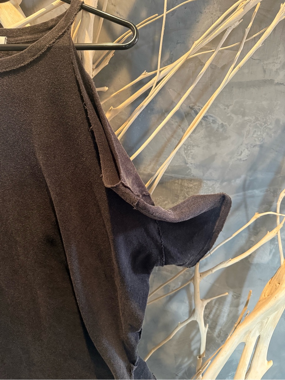 We The Free Black Cold-Shoulder Short Sleeve Tee - Picture 6 of 10